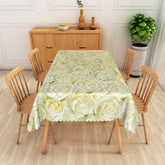 Lofaris Cheerful Yellow Floral Rectangle Tablecloth with Blooming Flowers for Spring and Summer Garden Parties